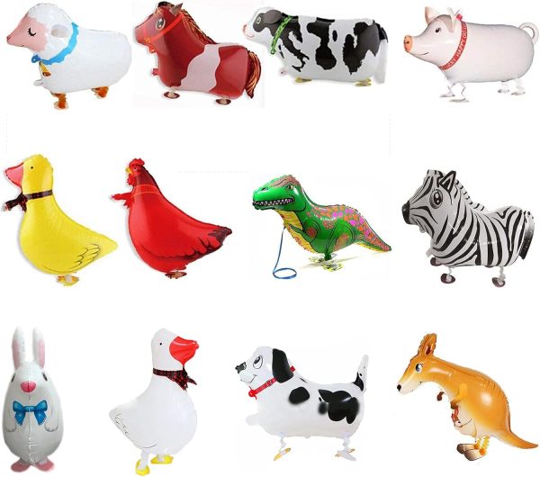 Walking Animal Balloons Foil Farm Animals